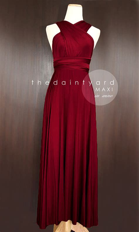 Maxi Wine Red Bridesmaid Prom Wedding Infinity Dress Convertible