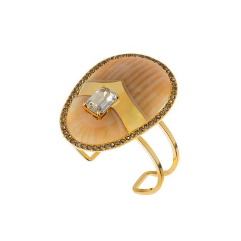 Pulseira Nádia Gimenes Khepri Bracelete Nude Dourado