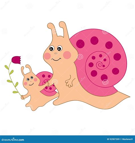 Vector Cute Snails Snail Clipart Stock Vector Illustration Of Color