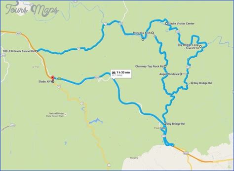 Red River Gorge Hiking Trail Map - ToursMaps.com