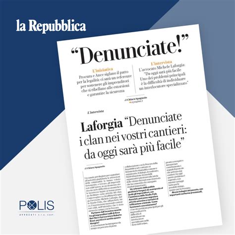 Polis Avvocati Laforgia “denunciate I Clan Nei Vostri Cantieri Da Oggi Sarà Più Facile” Su