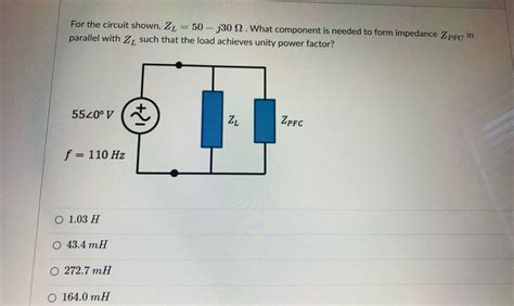 Answered For The Circuit Shown Z 50 J30 N  Bartleby