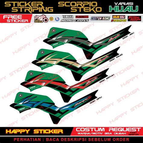 Jual Stiker Striping Scorpio Steko Variasi Hijau Shopee Indonesia