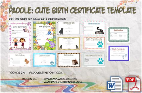 Cute Birth Certificate Template 16 Complete Designation