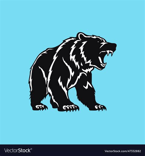 Bear Silhouette Growling Angry Icon Royalty Free Vector