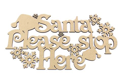 Santa Please Stop Here Mdf Sign Plaque Lorna Jayne