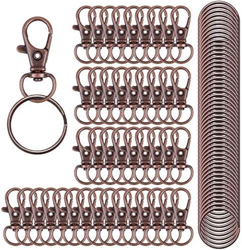 Amazon HXSEMAYIG 100PCS Keychain Hooks With Key Rings Metal