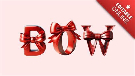 Red Bow Alphabet Font Generador De Efectos De Texto