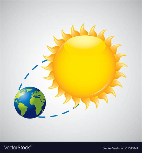 Earth rotation the sun icon design Royalty Free Vector Image