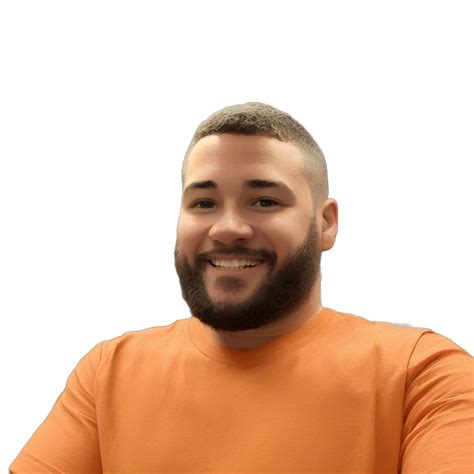 Man In Orange Shirt Posing Ai Emoji Generator