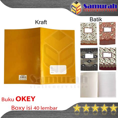 Buku Tulis BOXY OKEY Isi 40 Lembar Motif Kraft Batik Produk KIKY