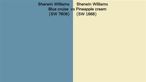 Sherwin Williams Blue Cruise Vs Pineapple Cream Side By Side Comparison