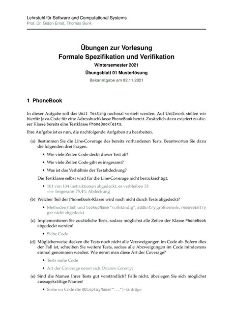 Loesungsvorschlag Blatt Lehrstuhl F R Software And Computational