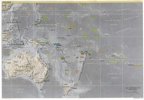 Mapa Físico de Oceanía - Tamaño completo | Gifex