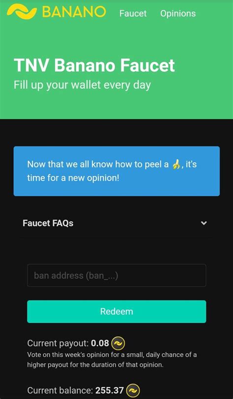 Banano faucet: https://banano-faucet.herokuapp.com/ : r/banano