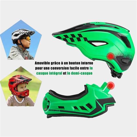 Casque De V Lo Enfant Rockbros En Int Gr Menton Protection