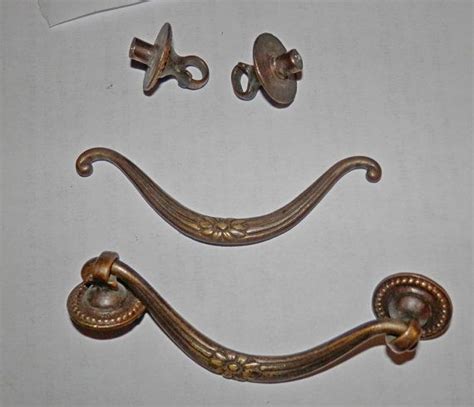 Pair Of Unusual Antique Brass Drawer Pulls Circa Etsy Antique Brass Drawer Pulls Antiques