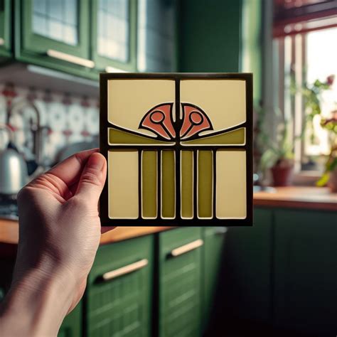 Mid Century Abstract Tulips Arts Crafts Movement Ceramic Tile Zazzle