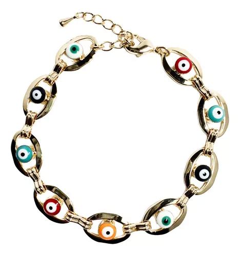 Pulsera Ojo Turco Oro 18k Ilan Dorado Dama 40180 S024 Cuotas Sin