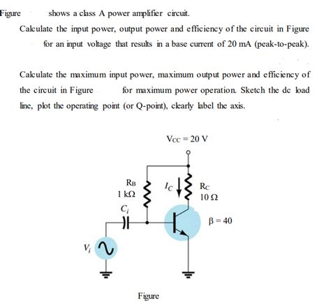 Solved Figure Shows A Class A Power Amplifier Circuit Chegg