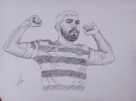 A Pencil Drawing Of A Man Flexing His Muscles And Looking At The Camera