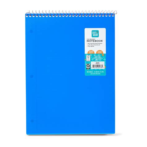 Pen Gear Top Bound Spiral Notebook College Ruled Sheets Blue