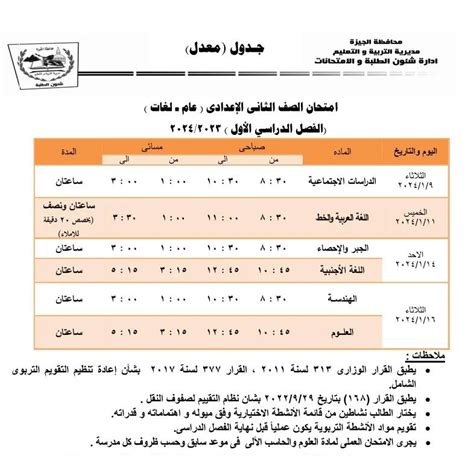 طلاب الصف الثاني الإعدادي بالجيزة يؤدون امتحان اللغة العربية اليوم