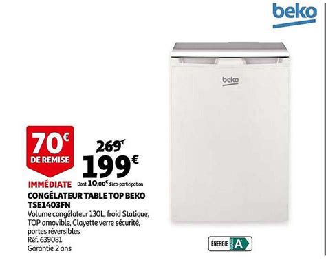 Promo Cong Lateur Table Top Beko Chez Auchan Icatalogue Fr