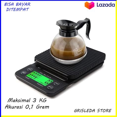 Timbangan Kopi Digital 3KG 0 1GR Timer V60 Drip Coffee Scale Lazada