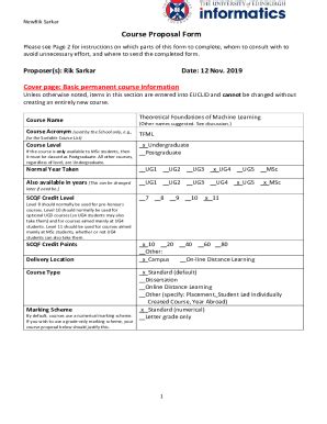 Fillable Online Web Inf Ed Ac DR COVER PROPOSAL FORM The Pacific