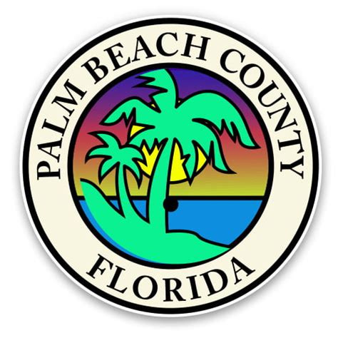 Palm Beach County Seal - 12" Vinyl Sticker Waterproof Decal - Walmart ...