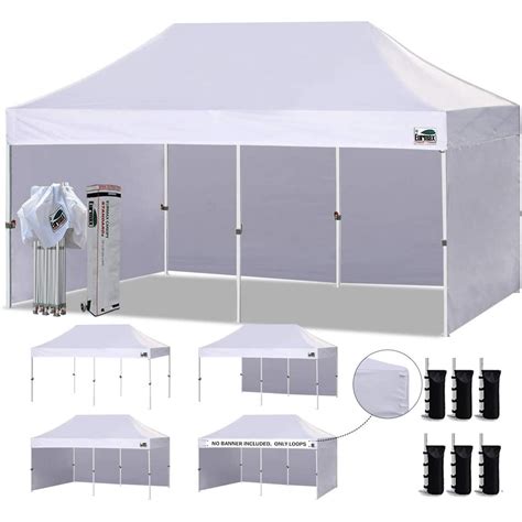 Eurmax 10x20 Ez Pop Up Canopy Tent Commercial Instant Canopies With 4