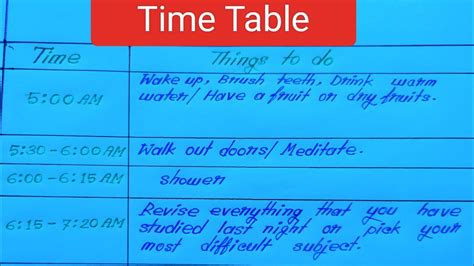 Timetable For Study Time Table Kaise Banaye For Study Best