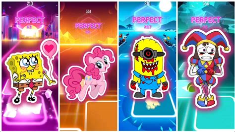 Tiles Hop Edm ‼️ The Spongebob 🆚 My Little Pony 🆚 Minions Exe 🆚 The