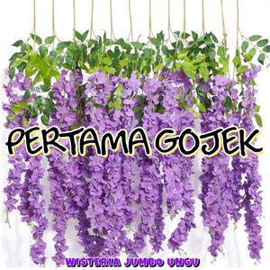 Jual Satuan Wisteria Jumbo Bunga Plastik Rumput Plastik Dekorasi