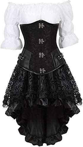 Steampunk Corsagenkleid Leder Unterbrust Corsage Korsett Kostüm Kleider