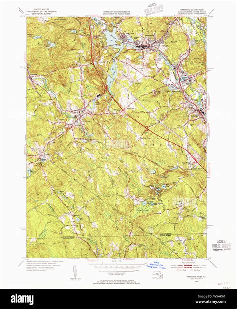 Massachusetts USGS Historical Topo Map MA Uxbridge 352279 1953 31680