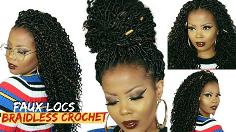 🔥no Cornrows No Braids Braidless Crochet Faux Locs Tutorial Curly Bohemian Locs4c Hair