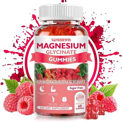 Amazon WSHIYA Magnesium Glycinate Gummies 500mg Sugar Free