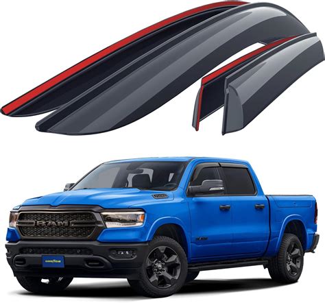 2019 2024 Tape On Side Window Deflector Visors Compatible With Dodge Ram 1500 Crew