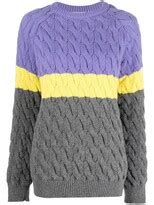 Ami Amalia Colour Block Merino Jumper Shopstyle Crewneck Swoop Neck