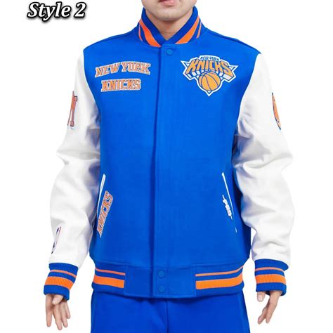 Royal White Wool And Leather New York Knicks Retro Classic Varsity