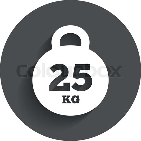 Weight Sign Icon 25 Kilogram Kg Sport Symbol Stock Vector Colourbox