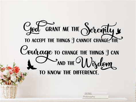 Serenity Prayer Wall Decal God Grant Me The Serenity Scripture Wall