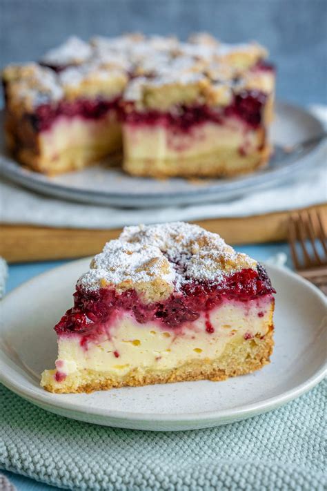 Cremiger Himbeer K Sekuchen Mit Quark Einfaches Rezept