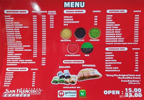 Selalu Diperbarui Menu Martabak San Francisco Express Setiabudhi Bandung