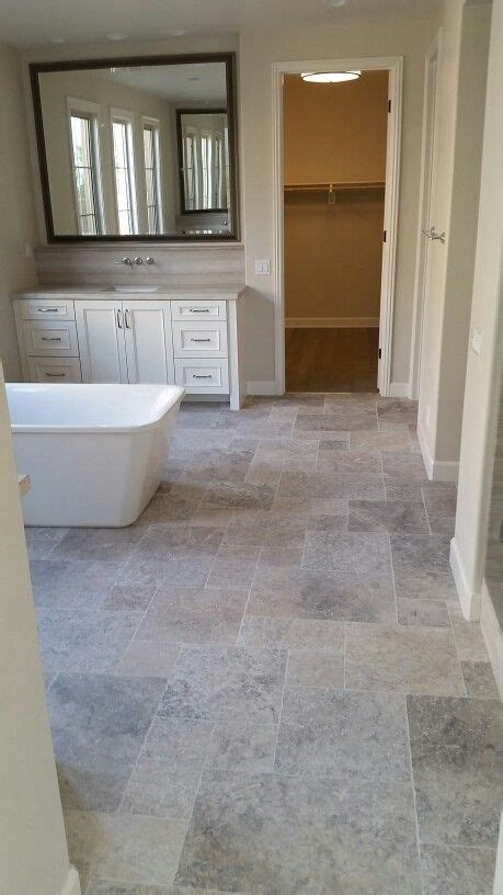 Orchard Hills Home Silver Travertine Versailles Pattern Floor Painted