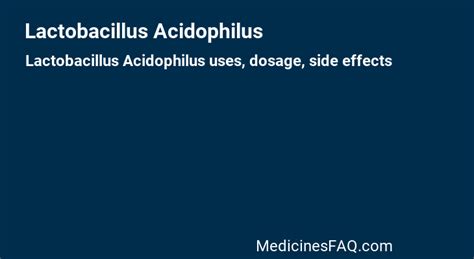 Lactobacillus Acidophilus: Uses, Dosage, Side Effects, Food Interaction ...