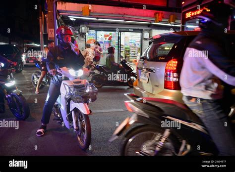 Motor Cyclists Bangkok Thailand Stock Photo Alamy