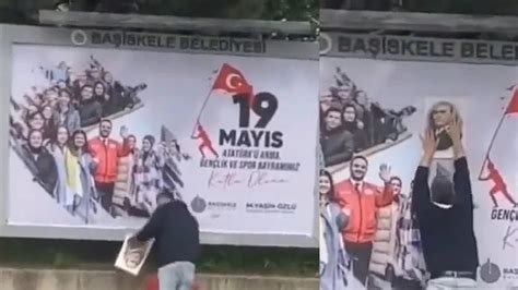 AKP li belediyenin Atatürksüz 19 Mayıs afişine vatandaştan alkışlanacak